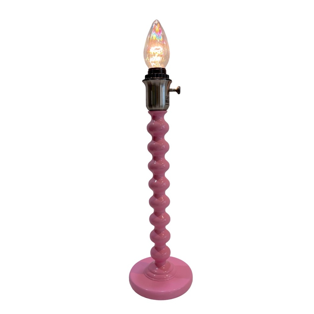 Pottery Barn Kids‎ Pink Spiral Party Lamp NO Shade